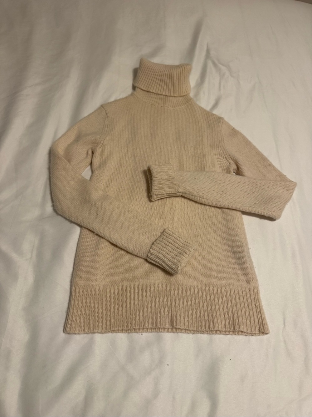 Ralph Lauren Cream Ribbed Turtleneck Sweater